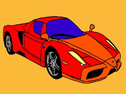 Obrzek, online omalovnka pro mal dti k vybarven Ferrari, Auta Obrzky ke staen a vytitn zdarma.