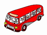 Obrázek, online omalovánka pro malé děti k vybarvení Autobus, Auta Obrázky vytisknutí zadarmo.