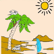 Obrázek, online omalovánka pro malé děti k vybarvení Delfín u ostrova, Zvířátka Obrázky vytisknutí zadarmo.