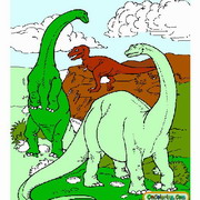 Obrázek, online omalovánka pro malé děti k vybarvení Dinosauři, Zvířátka Obrázky vytisknutí zadarmo.