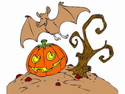 Obrázek, online omalovánka pro malé děti k vybarvení Halloween, Ostatní Obrázky vytisknutí zadarmo.