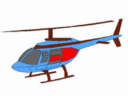 Obrázek, online omalovánka pro malé děti k vybarvení Helikoptéra, Letadla Obrázky vytisknutí zadarmo.