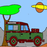 Obrázek, online omalovánka pro malé děti k vybarvení Jeep, Auta Obrázky vytisknutí zadarmo.
