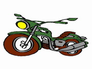 Obrázek, online omalovánka pro malé děti k vybarvení Motocykl, Doprava Obrázky vytisknutí zadarmo.