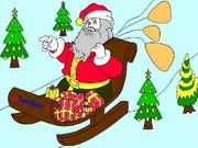 Obrázek, online omalovánka pro malé děti k vybarvení Santa Claus, Vánoce Obrázky vytisknutí zadarmo.