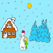Obrázek, online omalovánka pro malé děti k vybarvení Sněhulák, Vánoce Obrázky vytisknutí zadarmo.