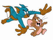 Obrázek, online omalovánka pro malé děti k vybarvení Tom a Jerry, Pohádky Obrázky vytisknutí zadarmo.