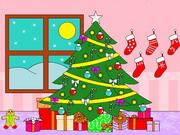 Obrázek, online omalovánka pro malé děti k vybarvení Vánoční strom, Vánoce Obrázky vytisknutí zadarmo.