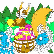 Obrázek, online omalovánka pro malé děti k vybarvení Velikonoční zajíček, Velikonoce Obrázky vytisknutí zadarmo.