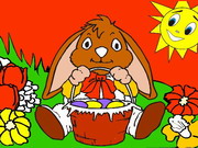 Obrázek, online omalovánka pro malé děti k vybarvení Zajíček, Velikonoce Obrázky vytisknutí zadarmo.