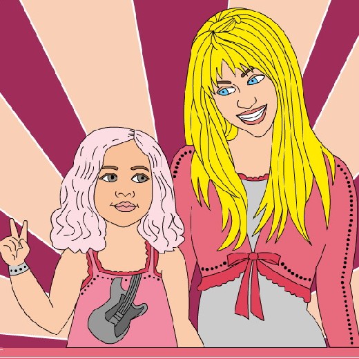 Obrázek, online omalovánka pro malé děti k vybarvení Hannah Montana, Lidé Obrázky ke stažení a vytištění zdarma.