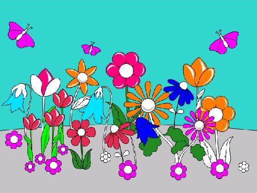 Obrázek, online omalovánka pro malé děti k vybarvení Květiny, Ostatní Obrázky ke stažení a vytištění zdarma.