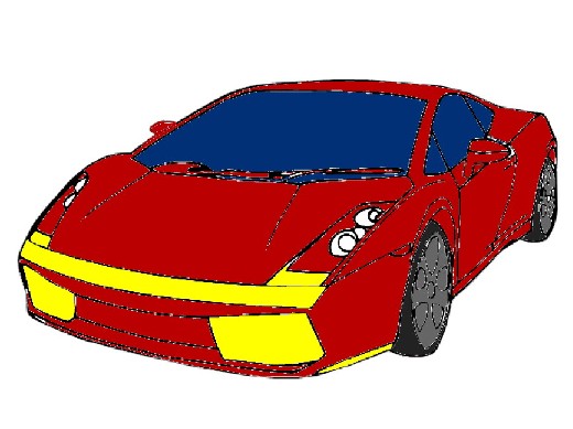 Obrázek, online omalovánka pro malé děti k vybarvení Lamborghini, Auta Obrázky ke stažení a vytištění zdarma.