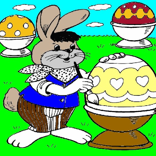Obrázek, online omalovánka pro malé děti k vybarvení Velikonoce, Velikonoce Obrázky ke stažení a vytištění zdarma.