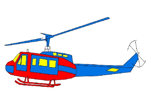 Obrázek, online omalovánka pro malé děti k vybarvení Vrtulník, Letadla Obrázky ke stažení a vytištění zdarma.